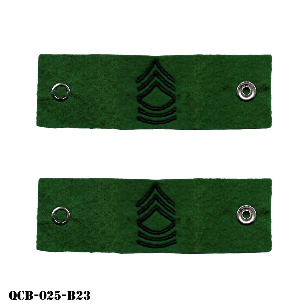 Leadership Tabs US Army Master Sergeant ~ Green Felt with Snaps ~ Special Forces