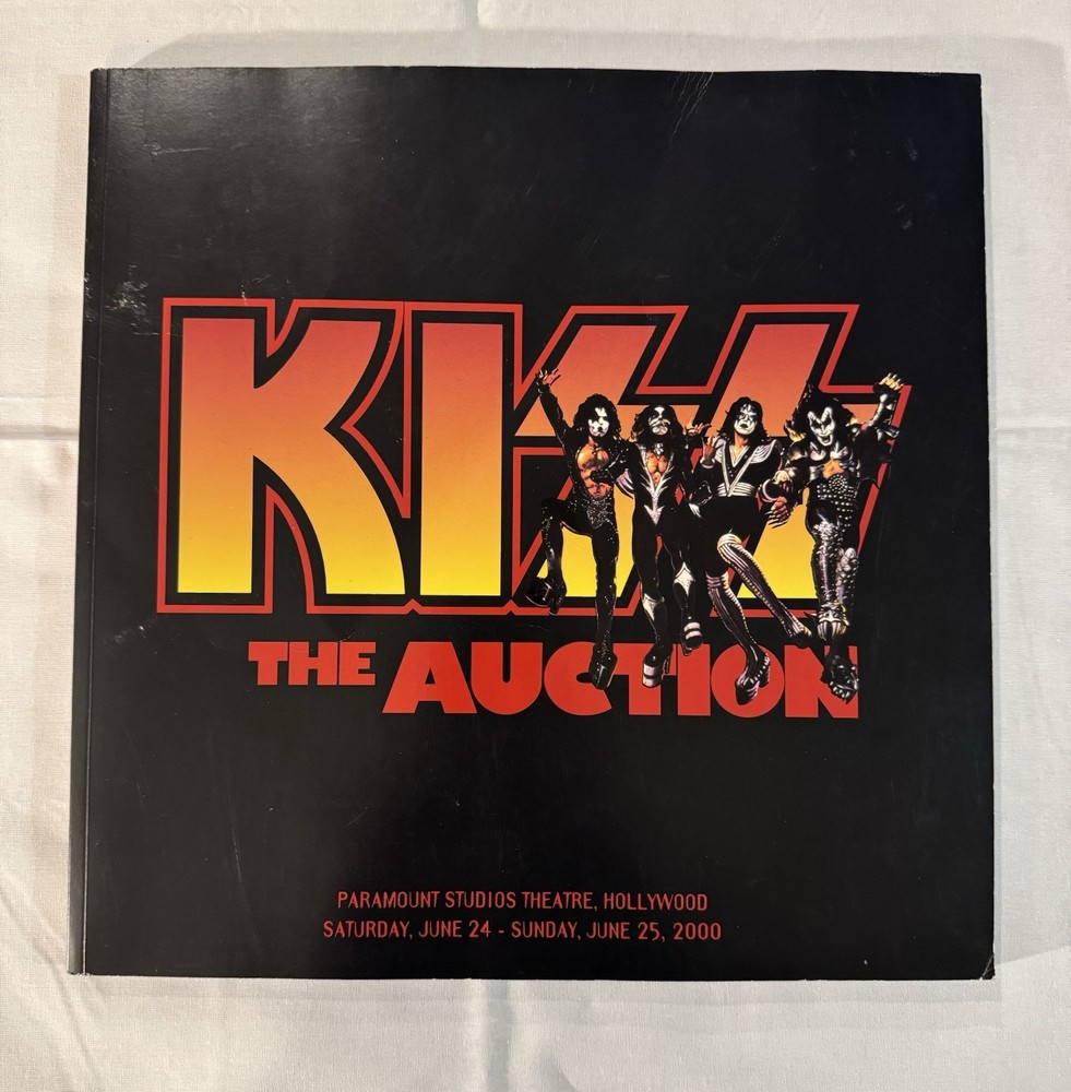 KISS ✨ SIGNED BY PAUL STANLEY & GENE SIMMONS ✨ BUTTERFIELDS AUCTION BOOK + 4 PIC