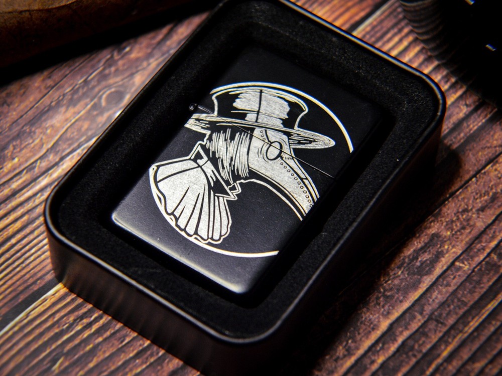 Plague Doctor Engraved Lighter