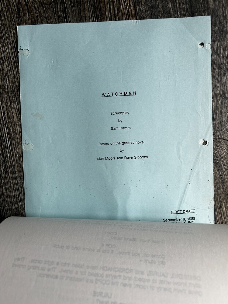 WATCHMEN Script Movie Screenplay Sam Hamm 1stDraft 1988 missing 1st pg DC Comics