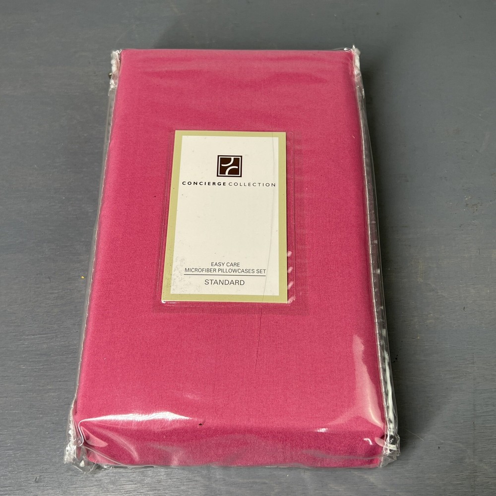 Concierge Collection Set of 2 Standard Microfiber Pillowcases Raspberry