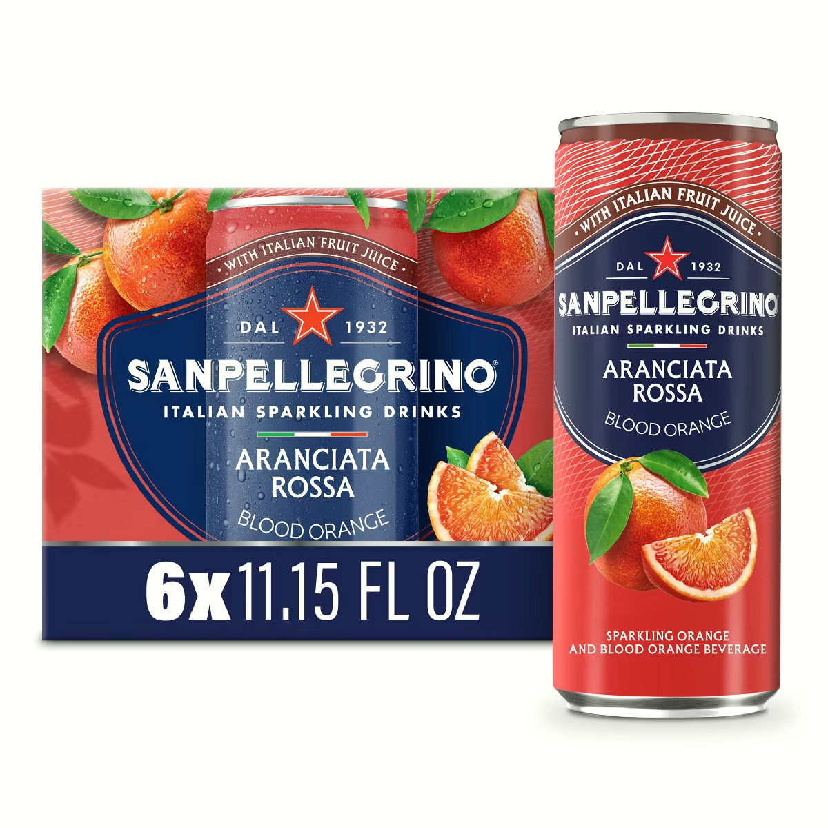 San Pellegrino Sparkling Fruit Drink 24 pack Variety 11.15oz Cans 4 Flavors