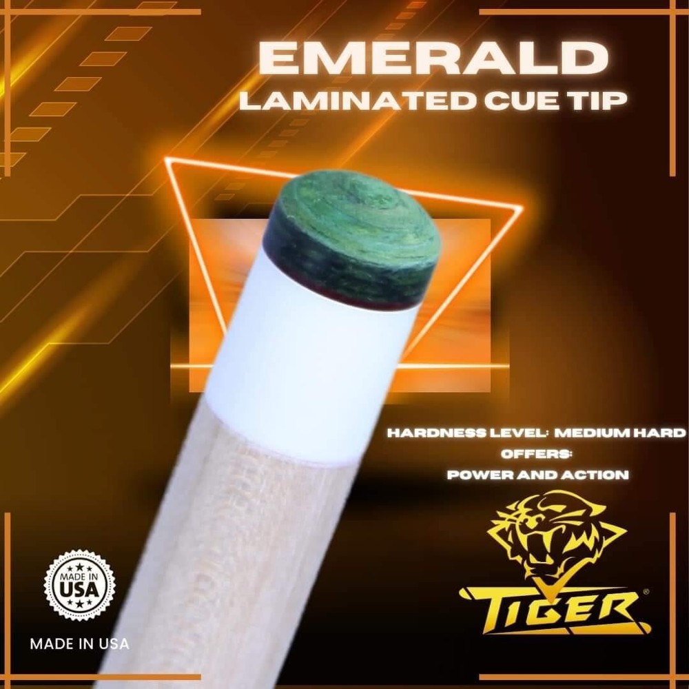 Tiger Emerald Cue Tip - Single Tip - 002002