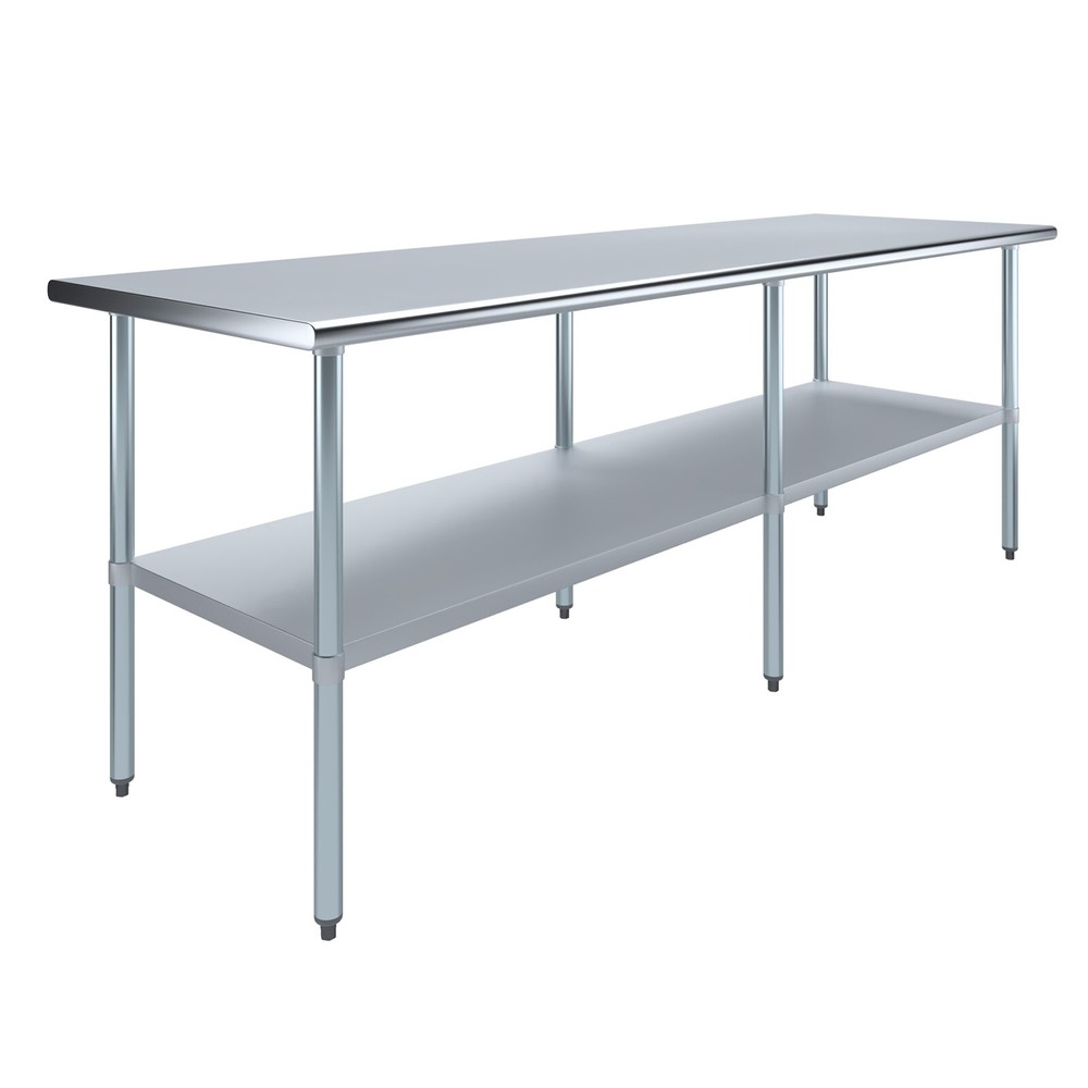 30" X 96" Stainless Steel Work Table With Galvanized Undershelf