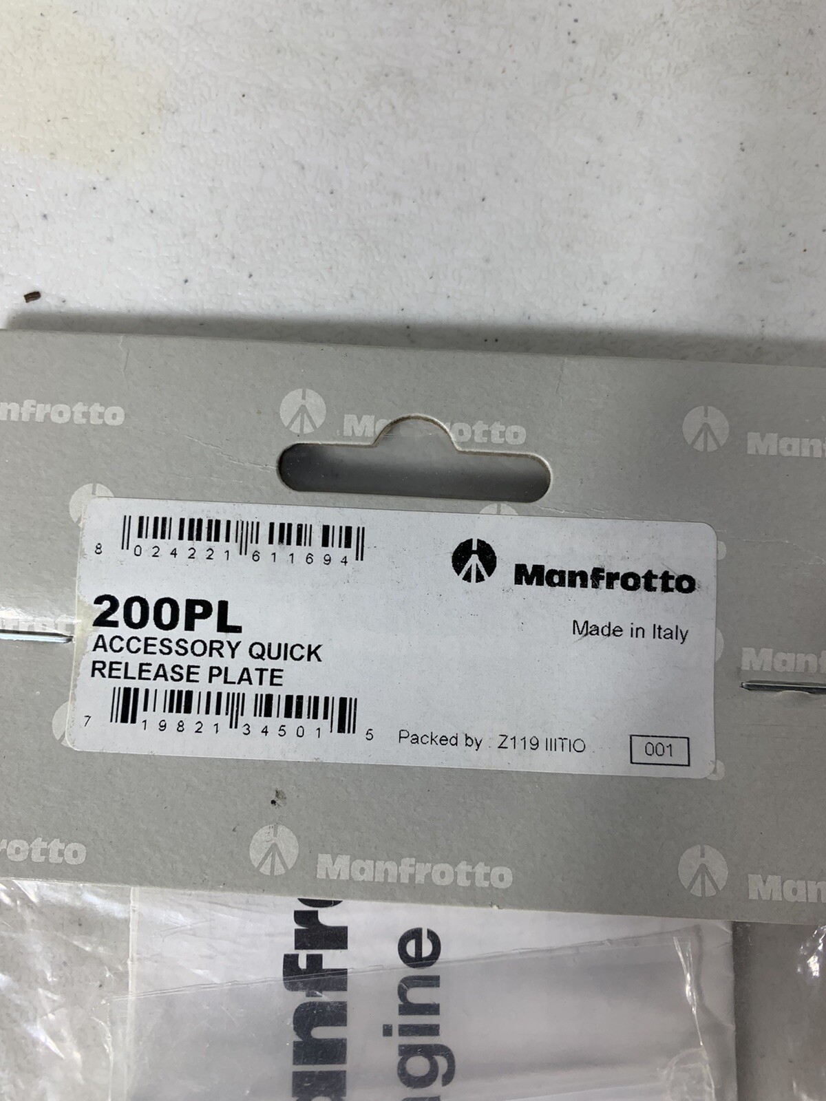 Manfrotto 200PL Accessory Quick Release Plate 719821345015 Sealed - free ship