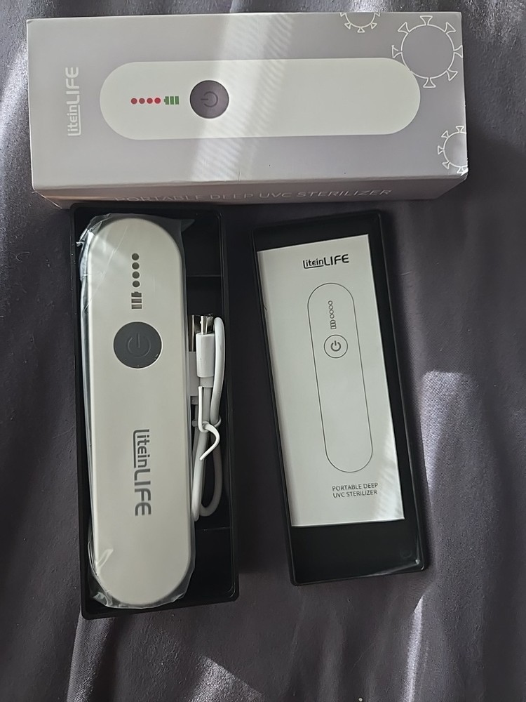 Portable UV Sterilizer White Black for Tools with USB Charging Cable