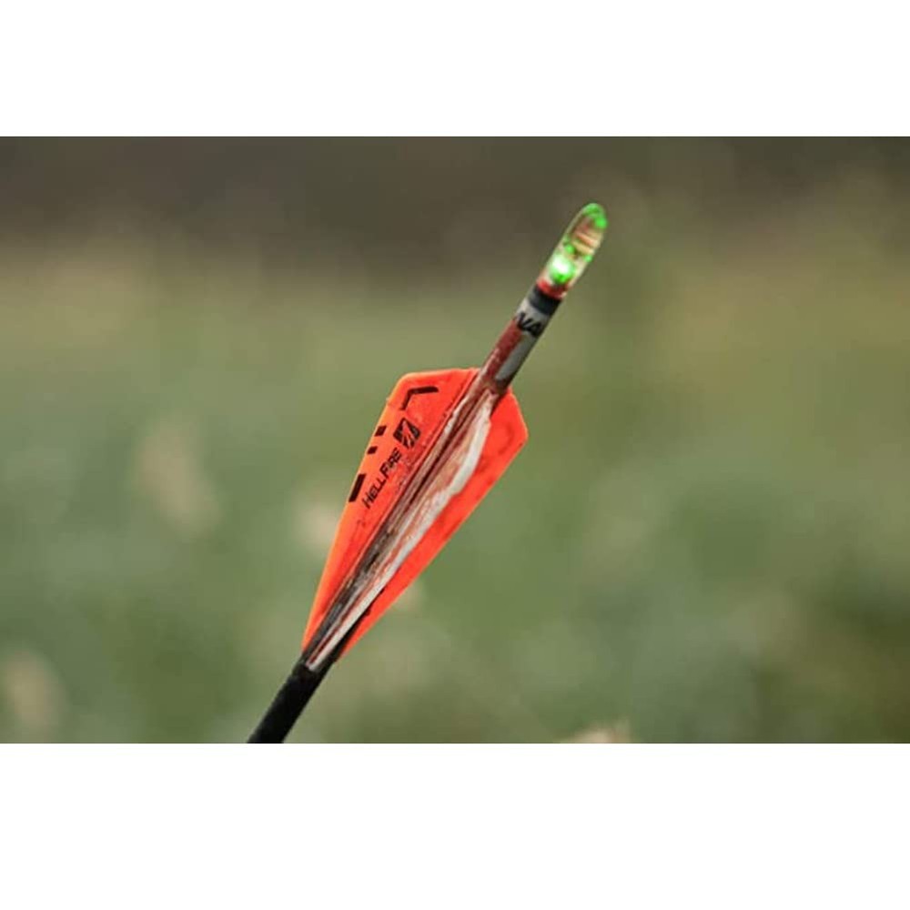 Quikfletch Hellfire Stabilizing Fletching - White/Orange, 3" Vane