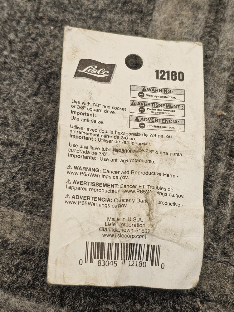 Lisle 12180: M22 x 1.5 Soot Sensor Thread Chaser