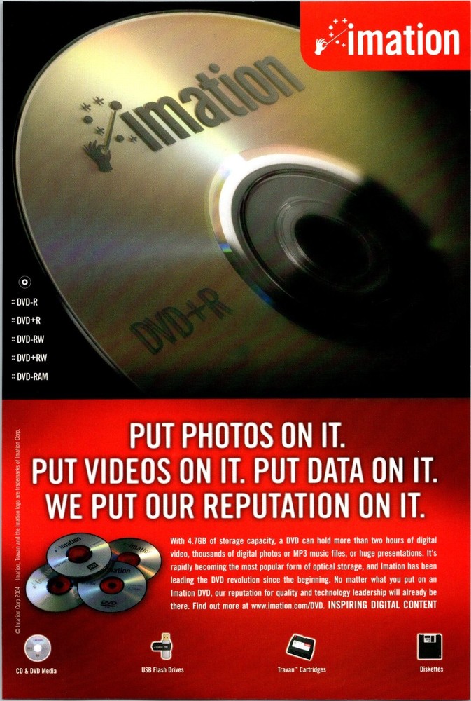 Imation Corporation Original Vintage Print Ad