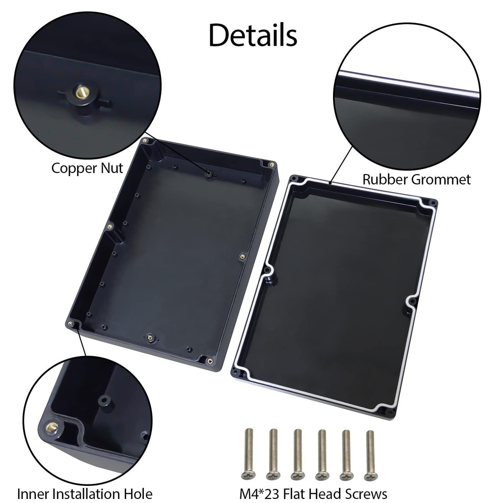 ABS Project Box IP65 Waterproof Junction Box 8.9"x5.7"x3.1" Electronics Black