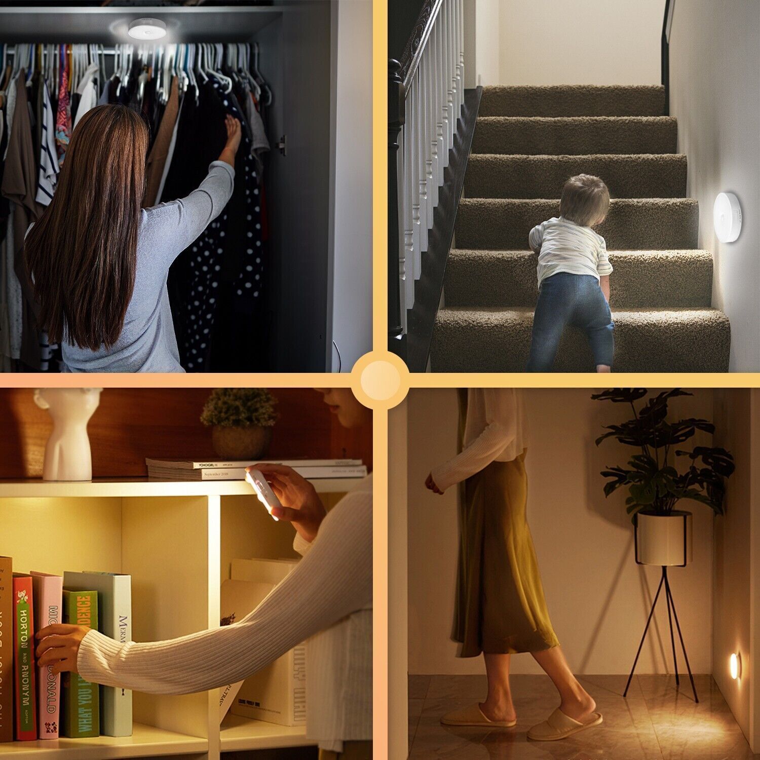 Rechargeable LED Motion Sensor Under Cabinet Closet Light USBCharge Kitchen Lamp