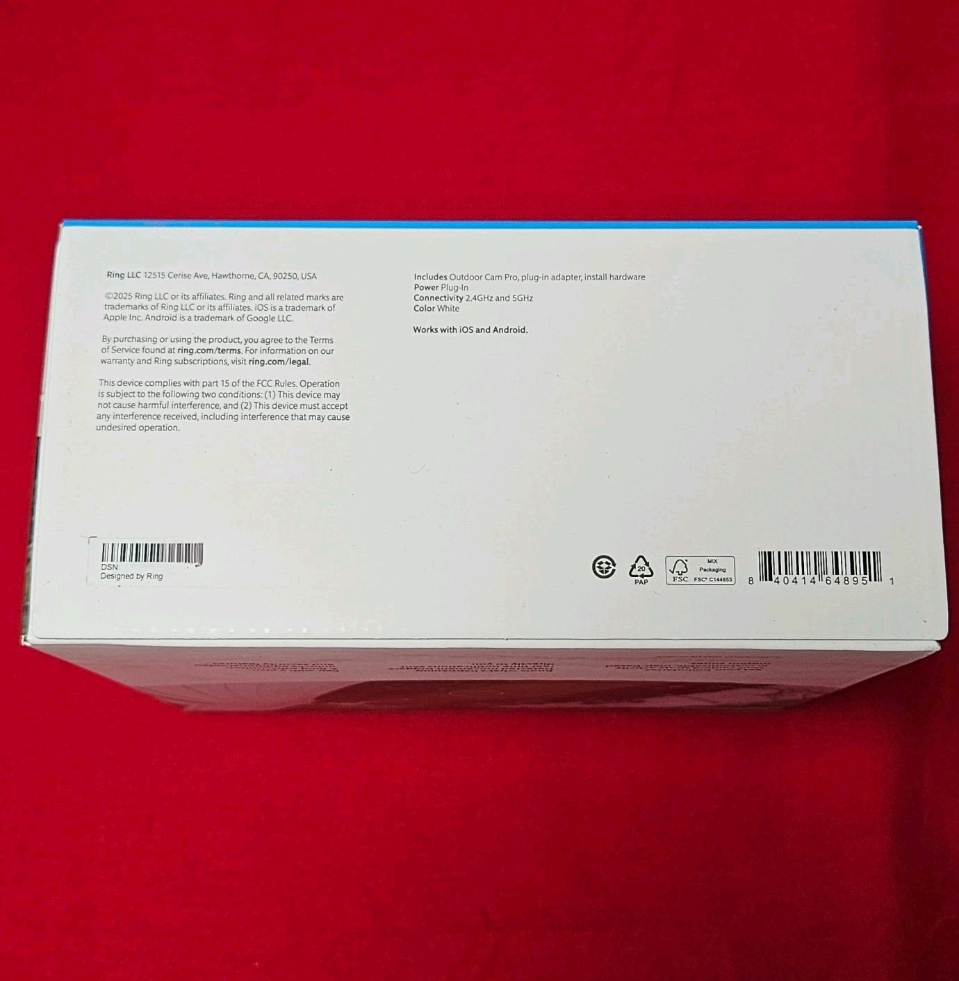 Ring Outdoor Cam Pro Retinal 4K Plug-in Camera 10x Zoom, White ,New+Sealed