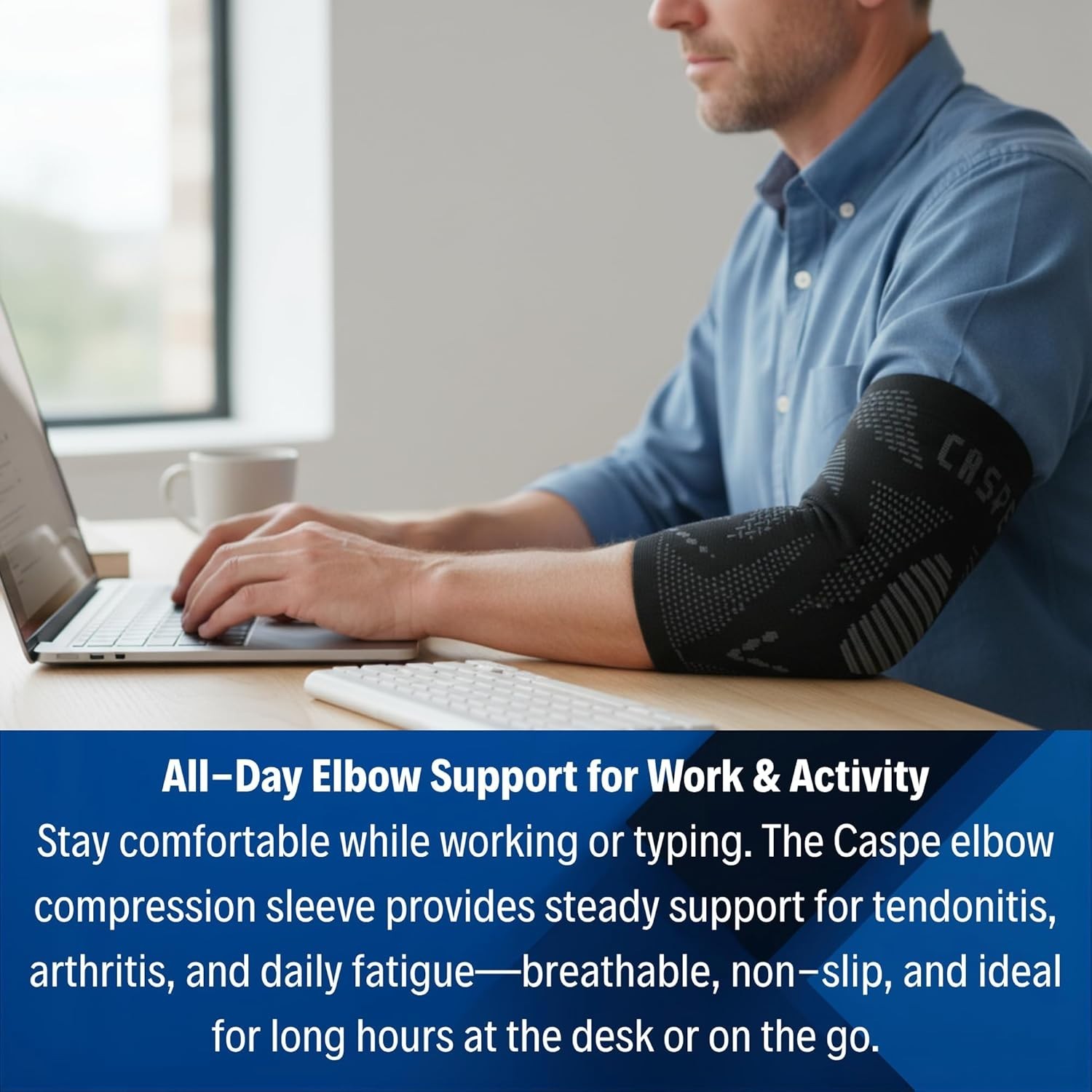 2X Elbow Brace Compression Support Sleeve Arthritis Tendonitis Reduce Joint Pain