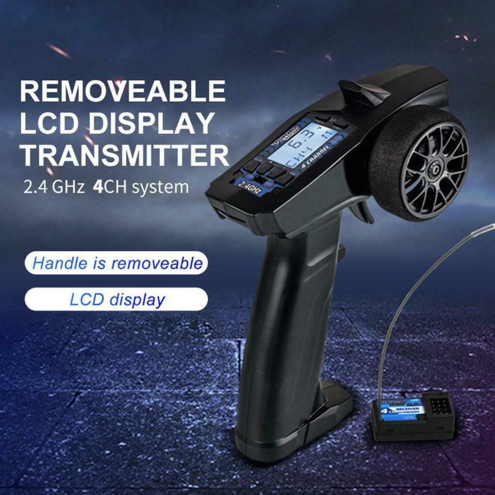 2.4G 4CH RC Transmitter Remote Controller+Receiver LCD for RC Car Crawler