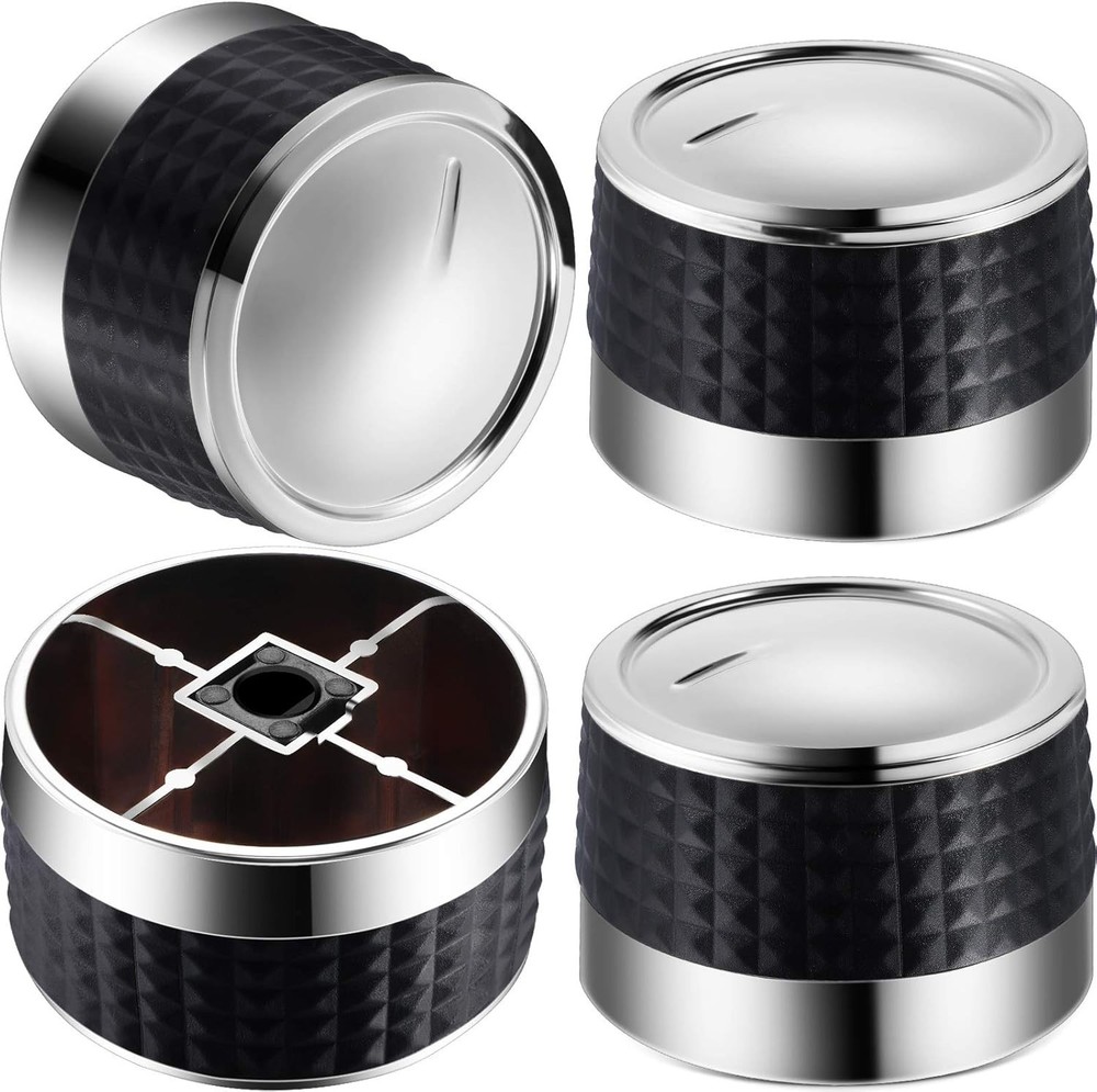 4pcs Chrome-Plated Gas Grill Knobs – Durable Stainless Steel Control Knobs