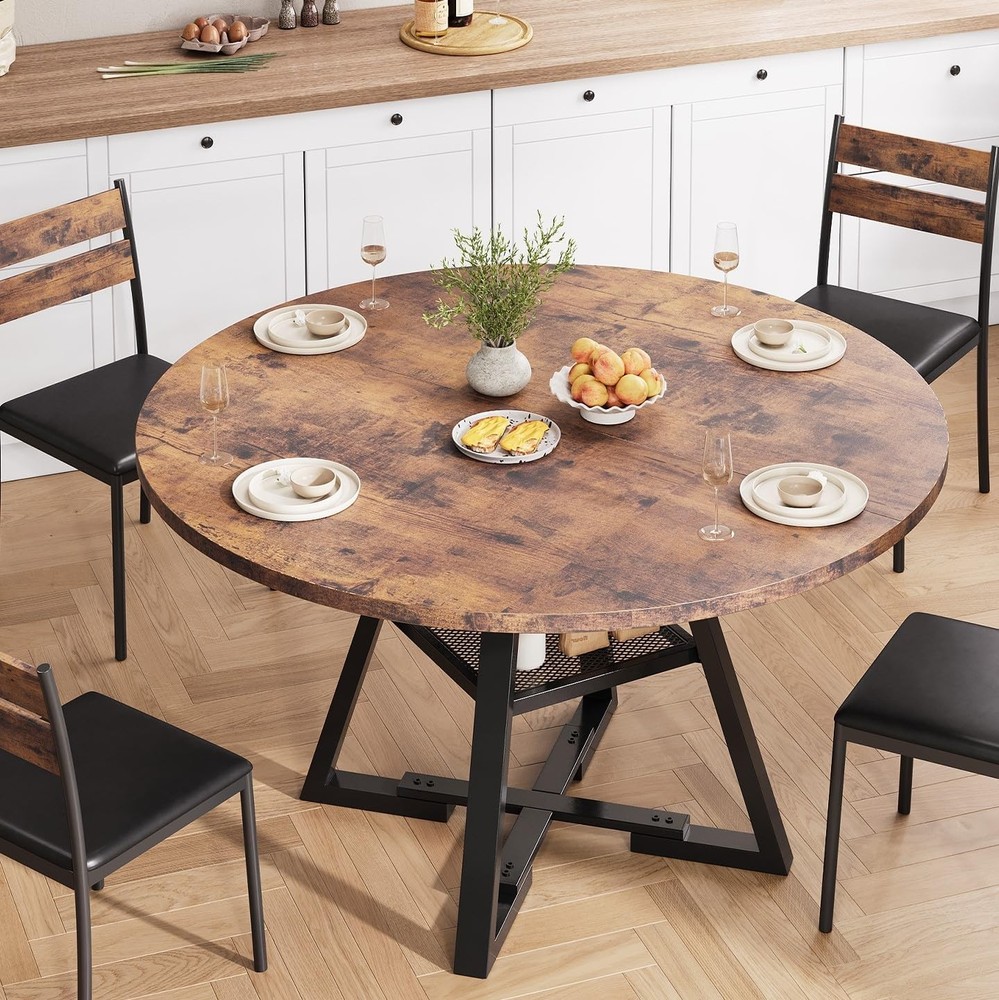 Round Dining Table 47 Inch Pedestal Wood Table