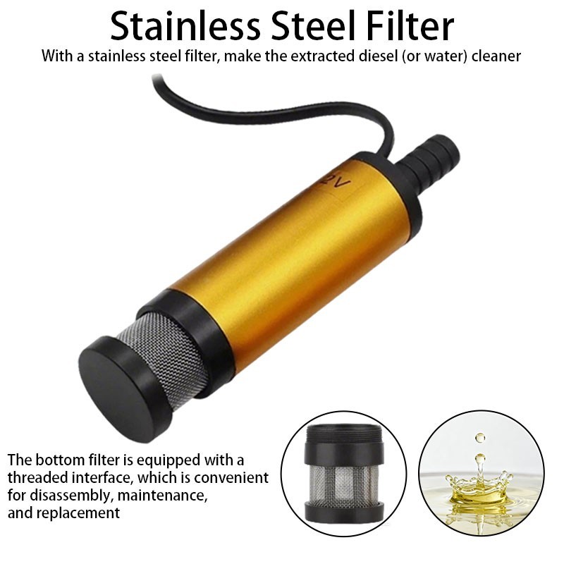 Diesel Electric Fuel Water Oil Transfer 12V Mini Refueling Submersible Drum Pump