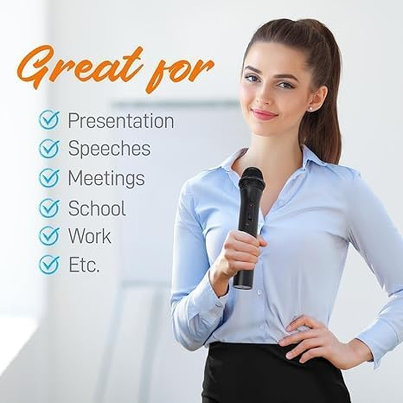 Channel Microphone System-Vhf Fixed Dual Frequency Wireless Set with 2 Handheld