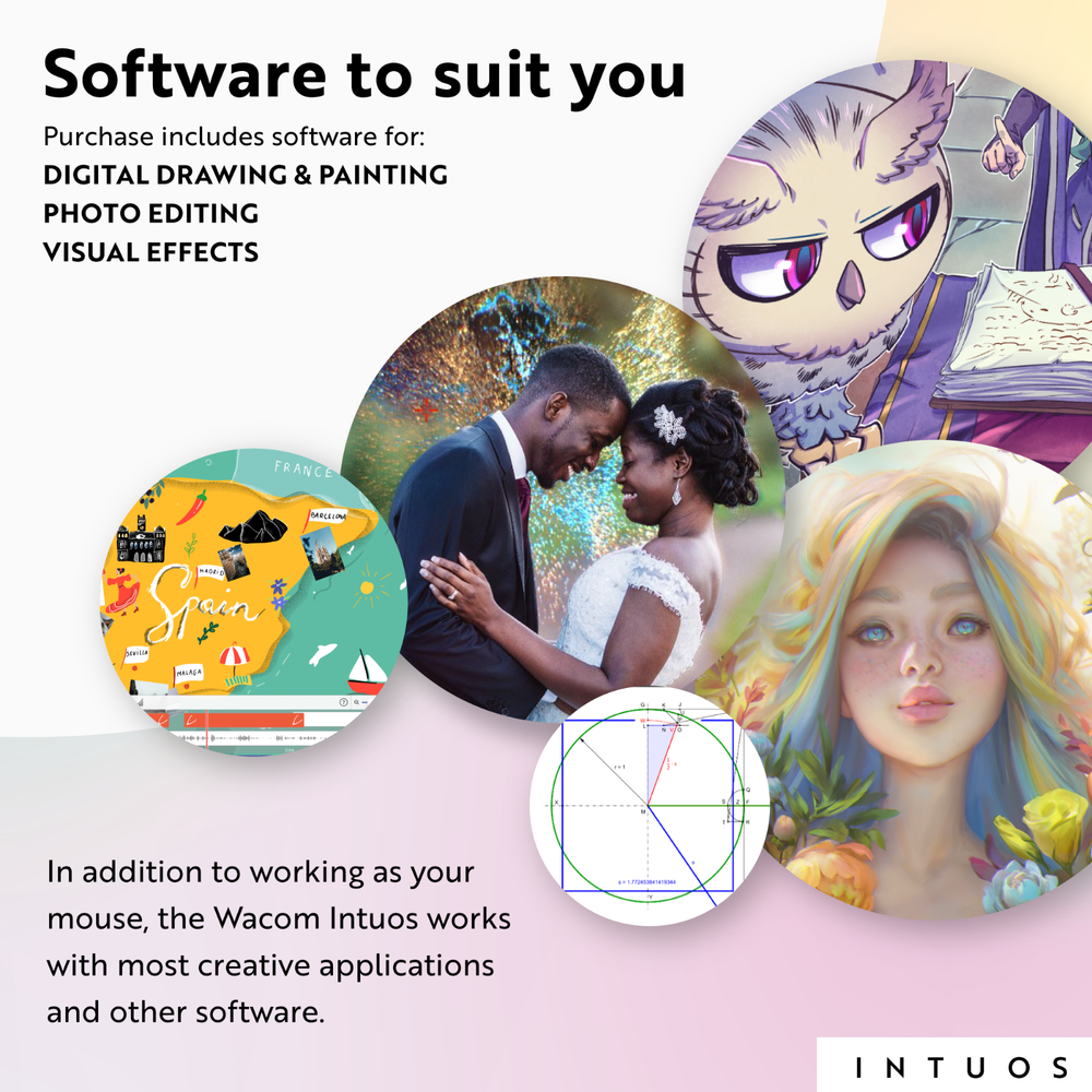 Wacom Intuos Wireless Graphics Drawing Tablet small - Black, New