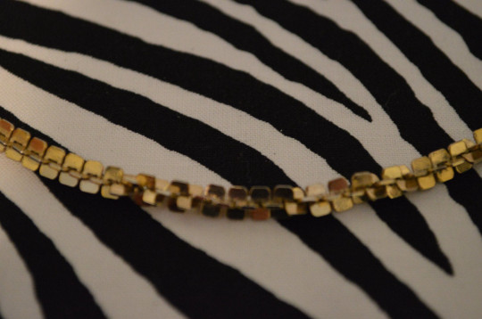 Gold Tone Mesh Chain Necklace
