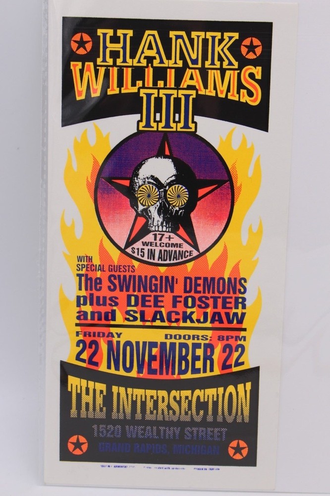 HANK WILLIAM III HANDBILL THE INTERSECTION MICHIGAN MARK ARMINSKI