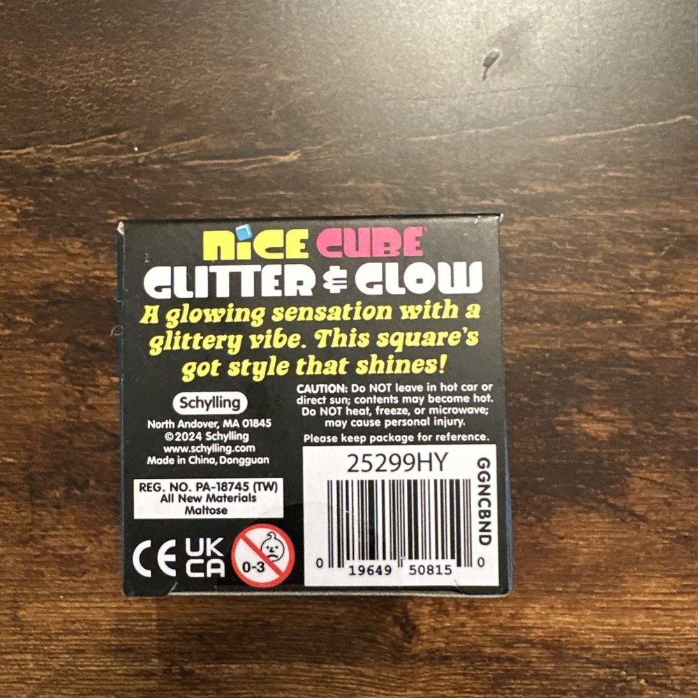 The Needoh Nice Cube Glitter & Glow BLUE, Super Solid Squish Ball