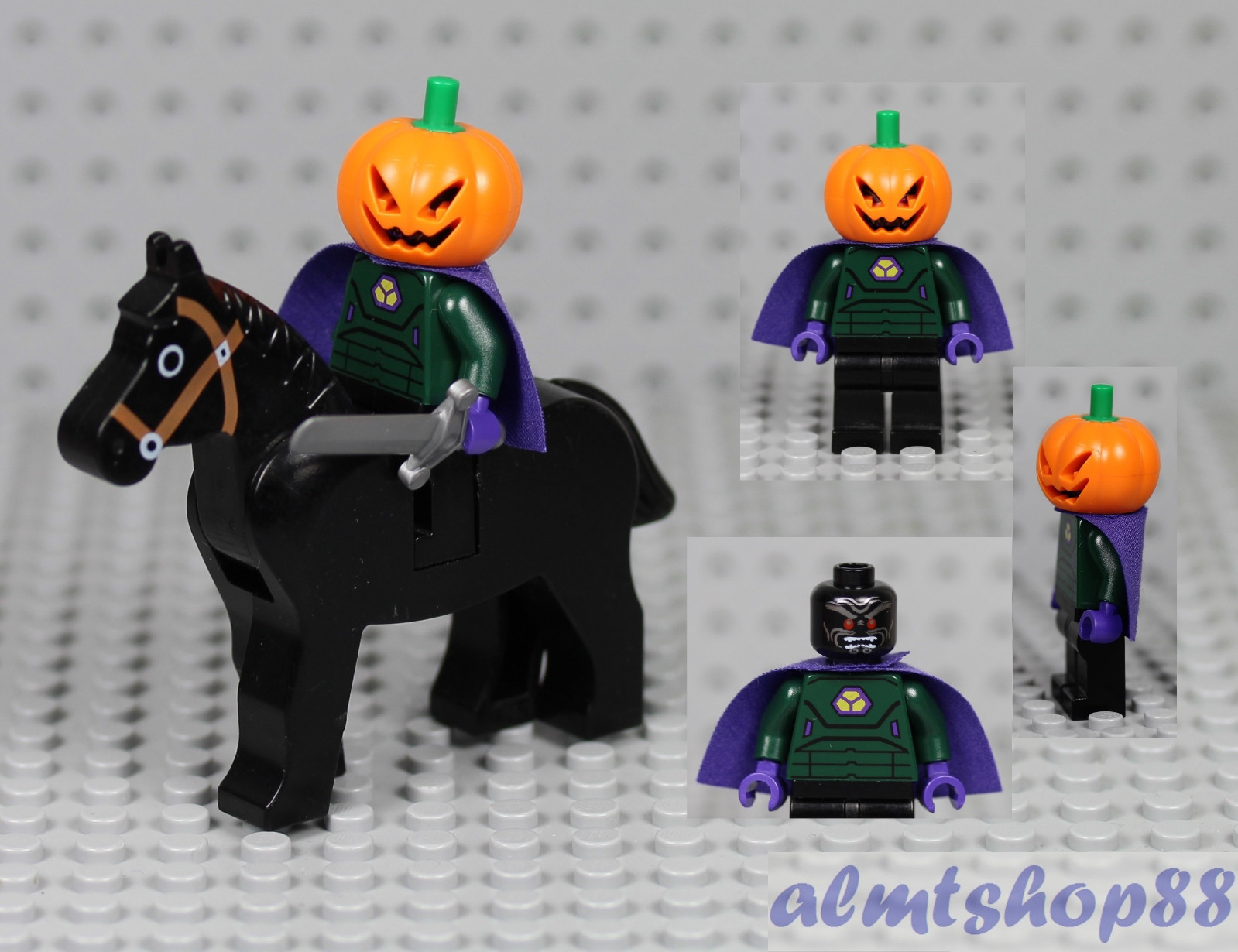 LEGO - Headless Horseman Minifigure - Jack O' Lantern Pumpkin Head Halloween