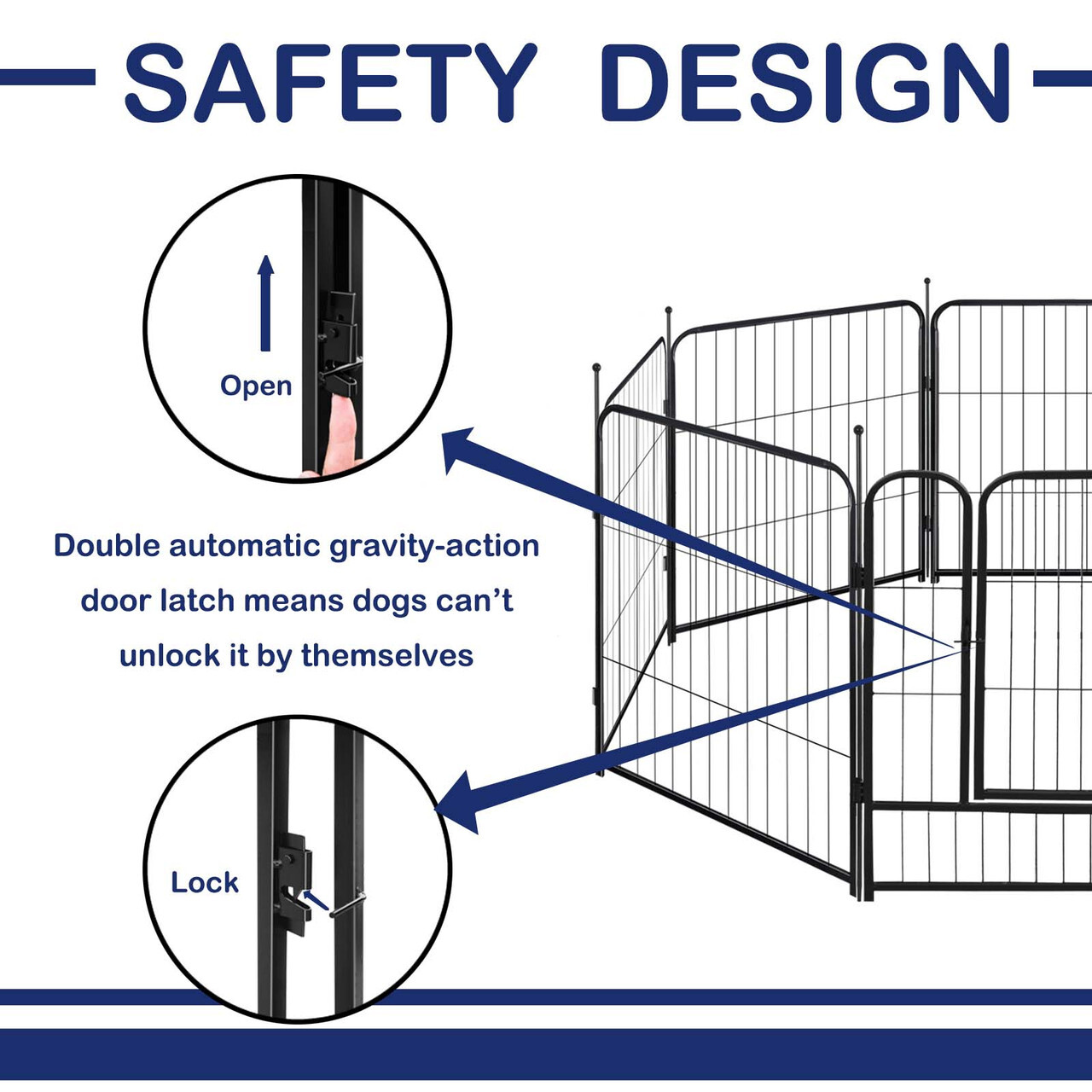 Dog Playpen 16 Panels Pet Fence Metal 24" Exercise Pen Puppy Playpen Out/Indoor