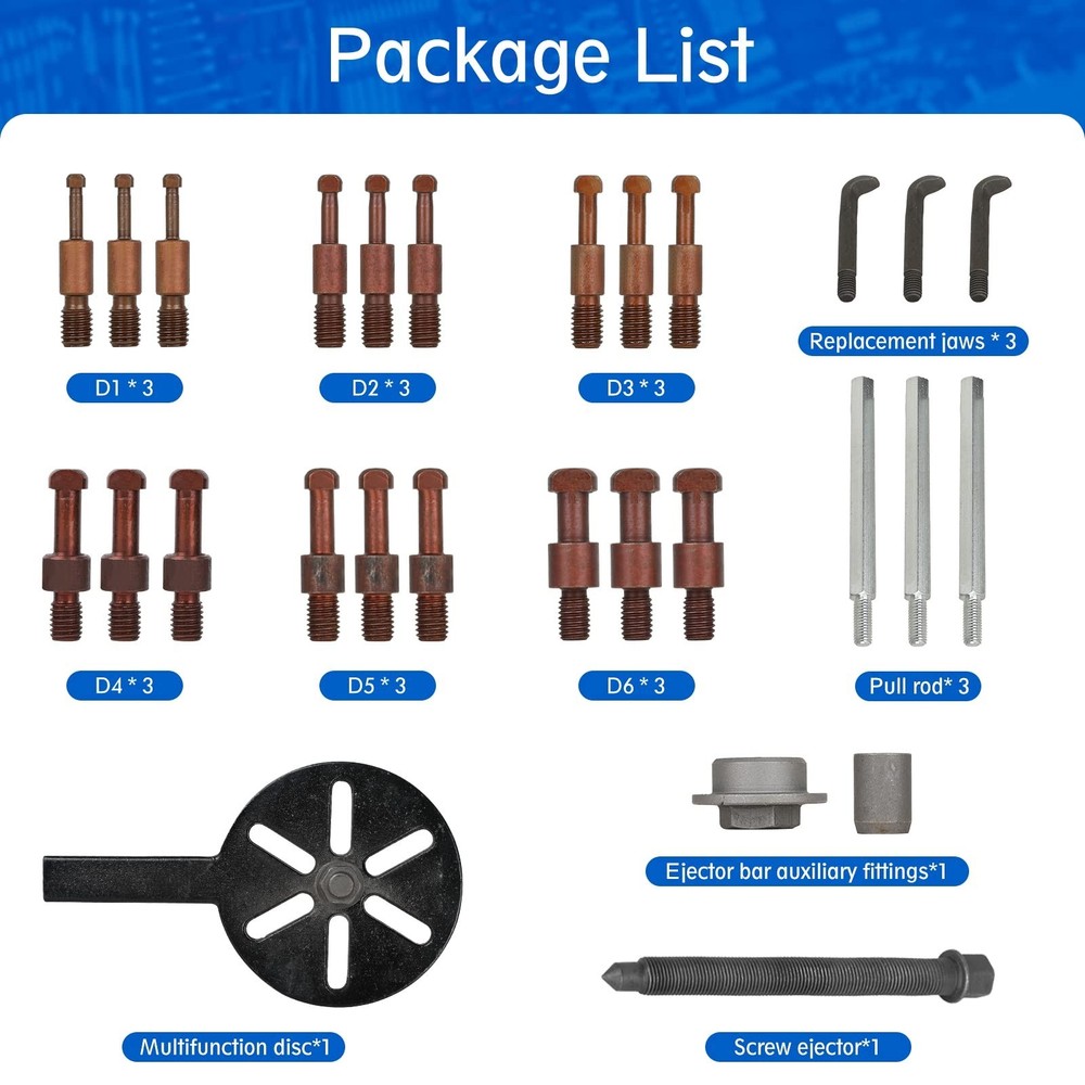 21 in1 Bearing Puller, Bearing Puller Set, Inner Hole Three-Jaw Puller, with ...