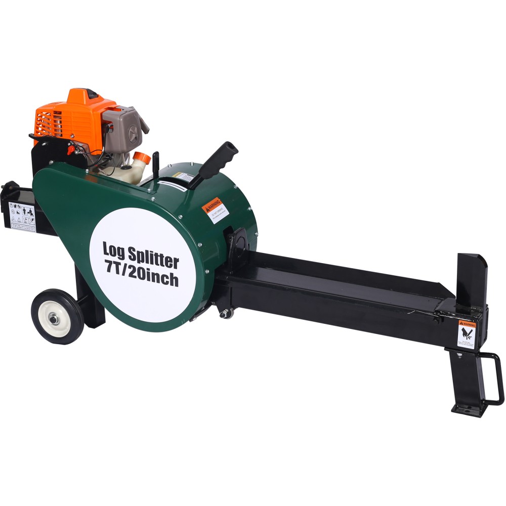 7-Ton Horizontal Electric Log Splitter w/ 63cc Engine, 20in Log&Auto Return,Gray