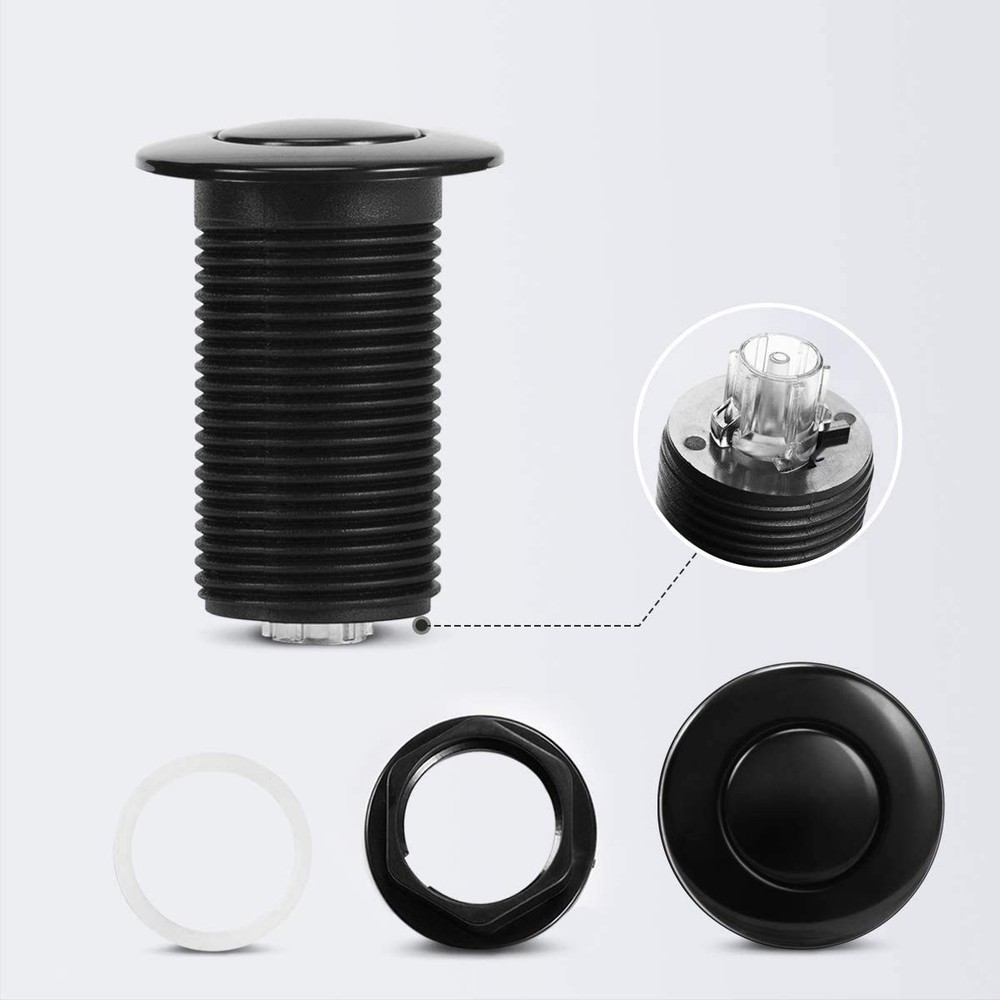 Air Activated Switch Button for Sink Top Garbage SHORT/2", PLASTIC BLACK