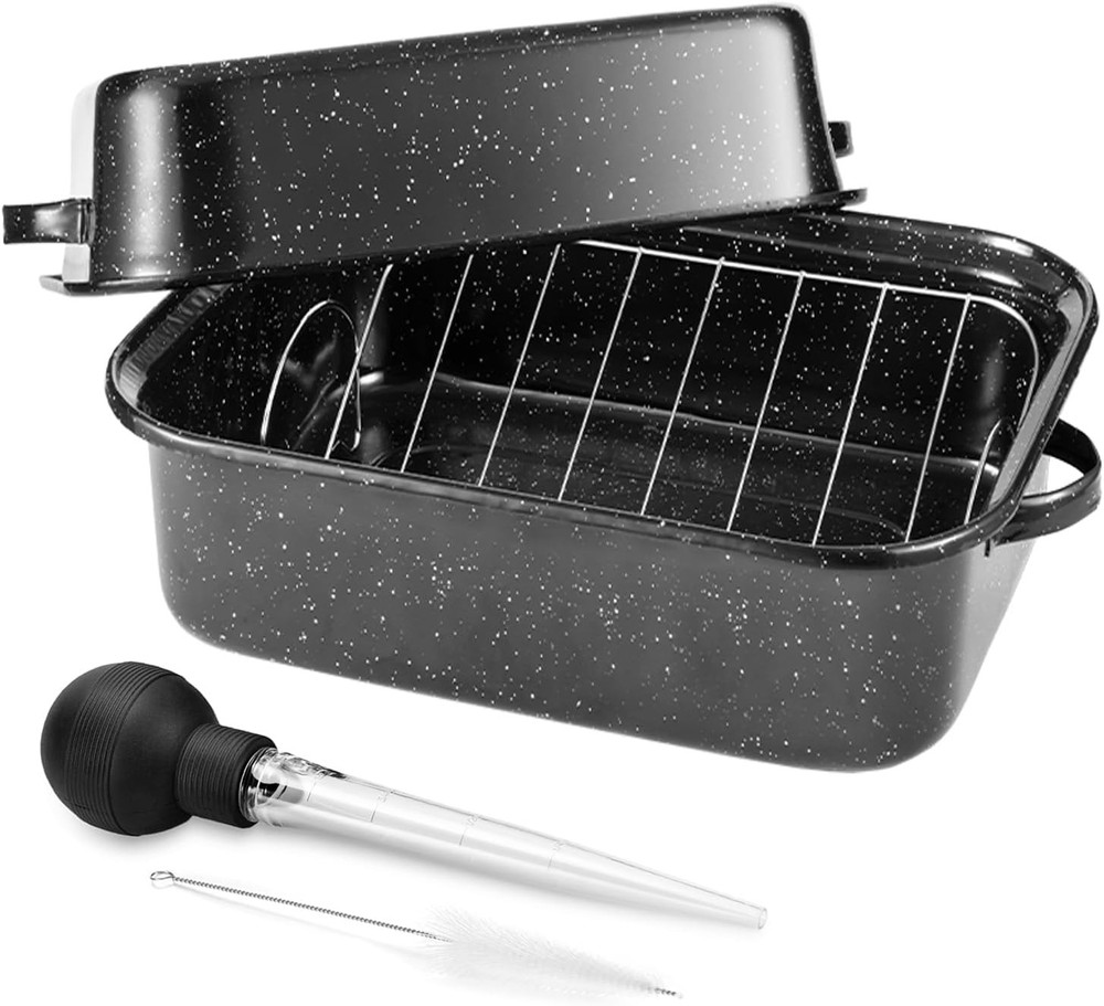 21Inch Roasting Pan, Extra Large Rectangle Roasting Pan , 25lb Capacity, Large