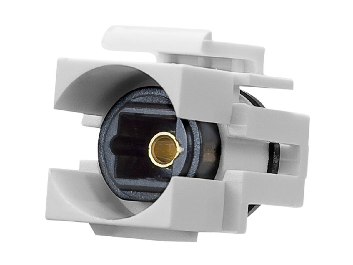 S/PDIF (Toslink) Digital Optical Audio Keystone Jack, F to F Coupler, White