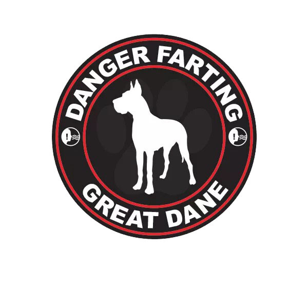 Danger Farting Great Dane Sticker Decal