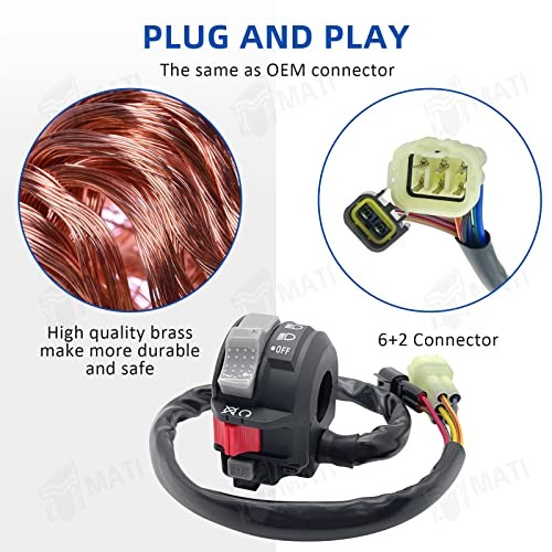 Left Handlebar Control Engine Start Run Off Headlight Switch for Yamaha ATV