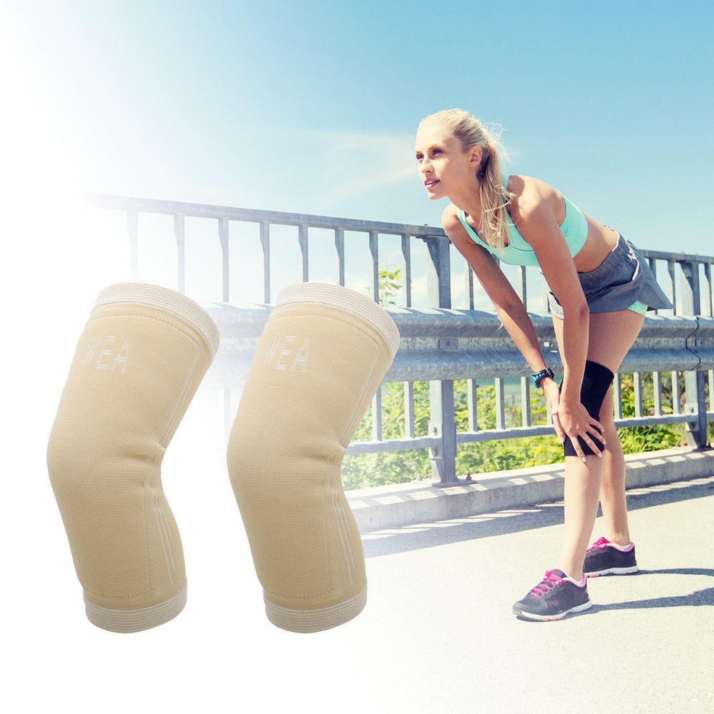 Simple Knee Pads Medium Size Skin Color 1 Pair