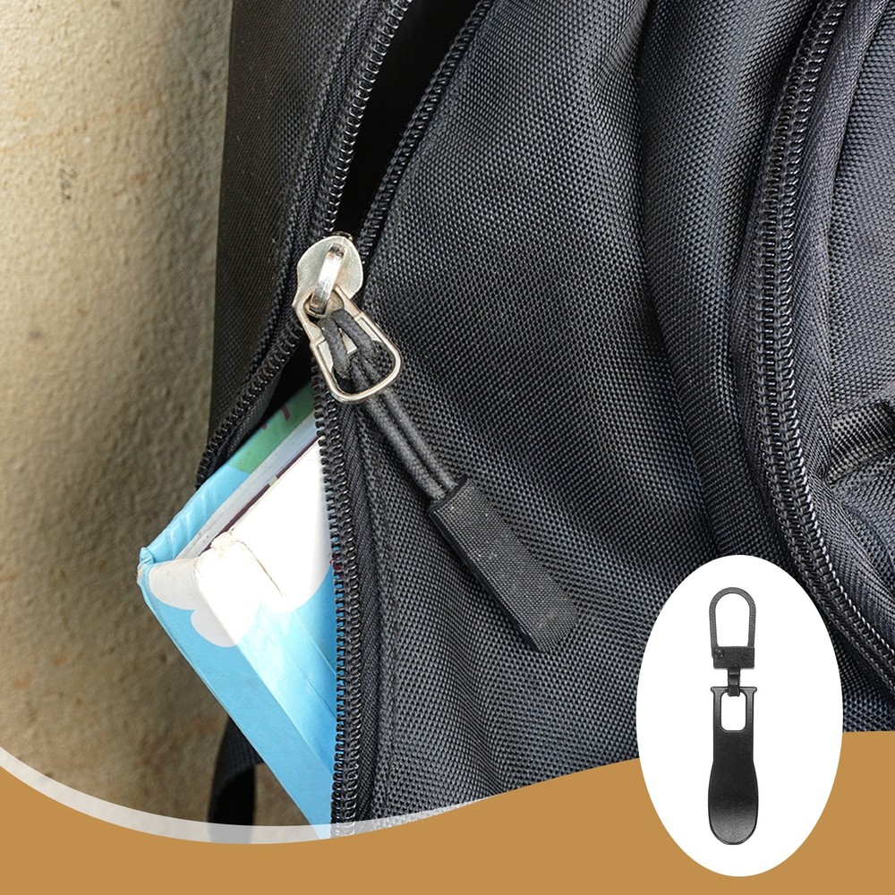 8Pcs Zipper Pull Replacement, Wave Detachable Tiny Zipper Slider, Black