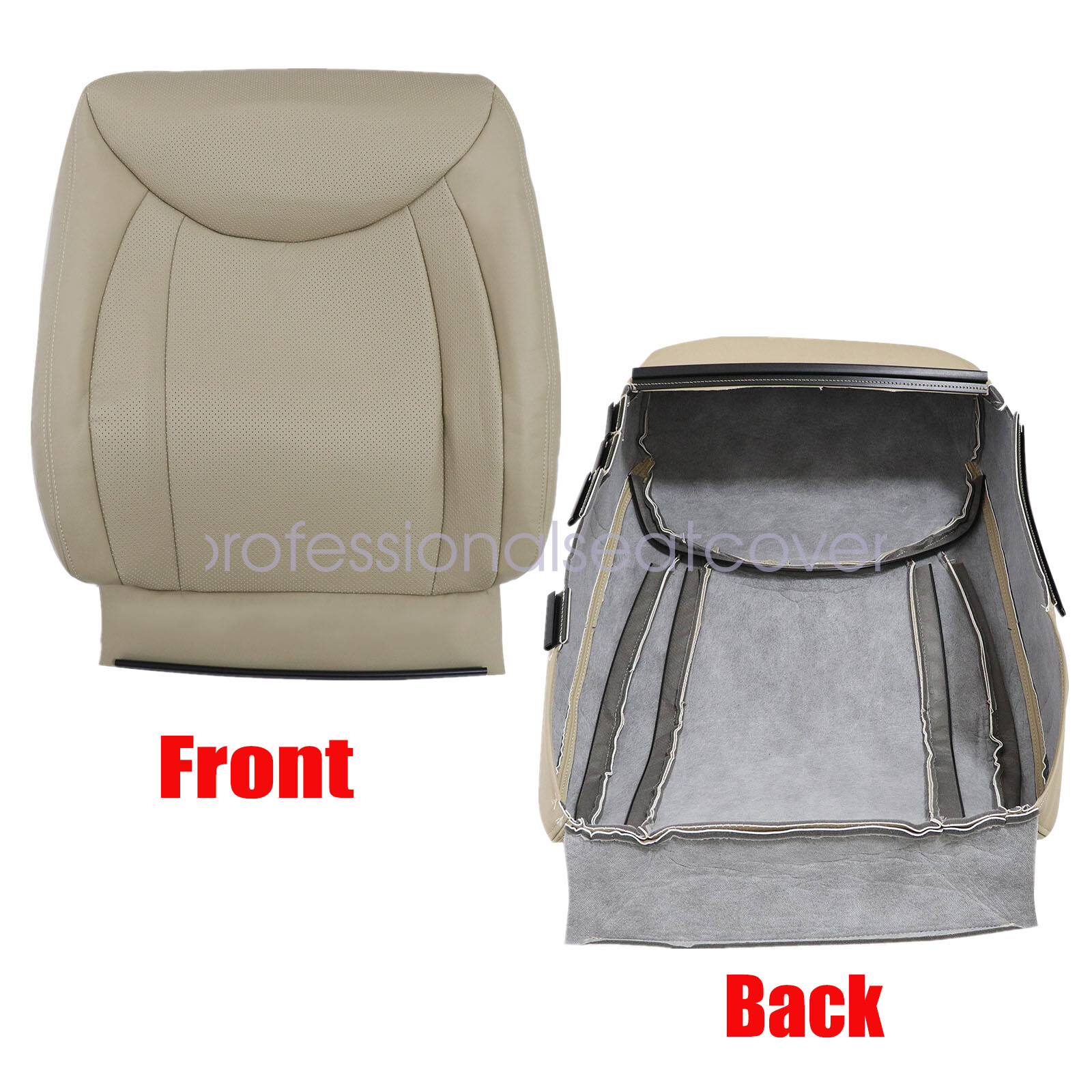 Driver & Passenger Leather Seat Cover Tan For 2001 to 2006 Lexus LS430