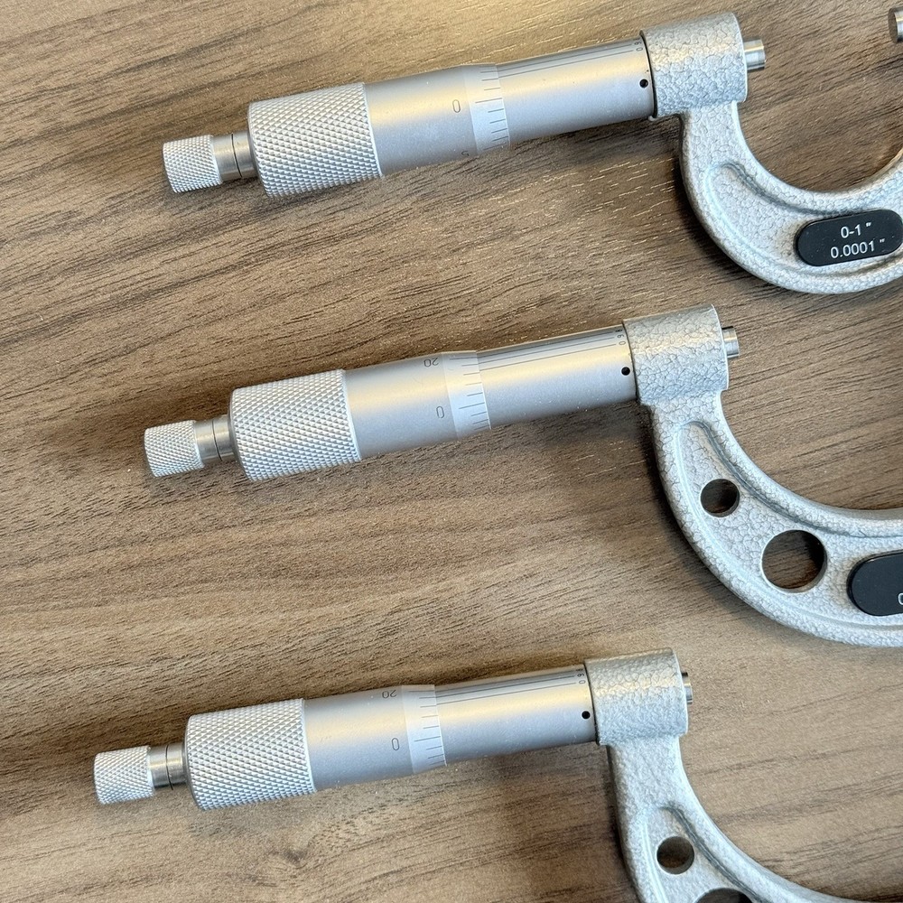 0-3” Outside Micrometer Set .0001” Grads Carbide Tips