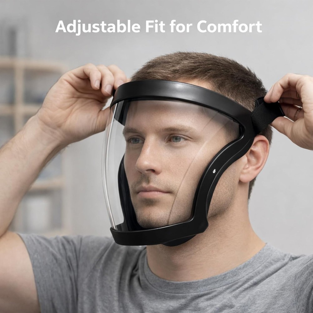 Full Face Shield for Yard Work & Woodworking, Wide View Clear Visor with Anti...