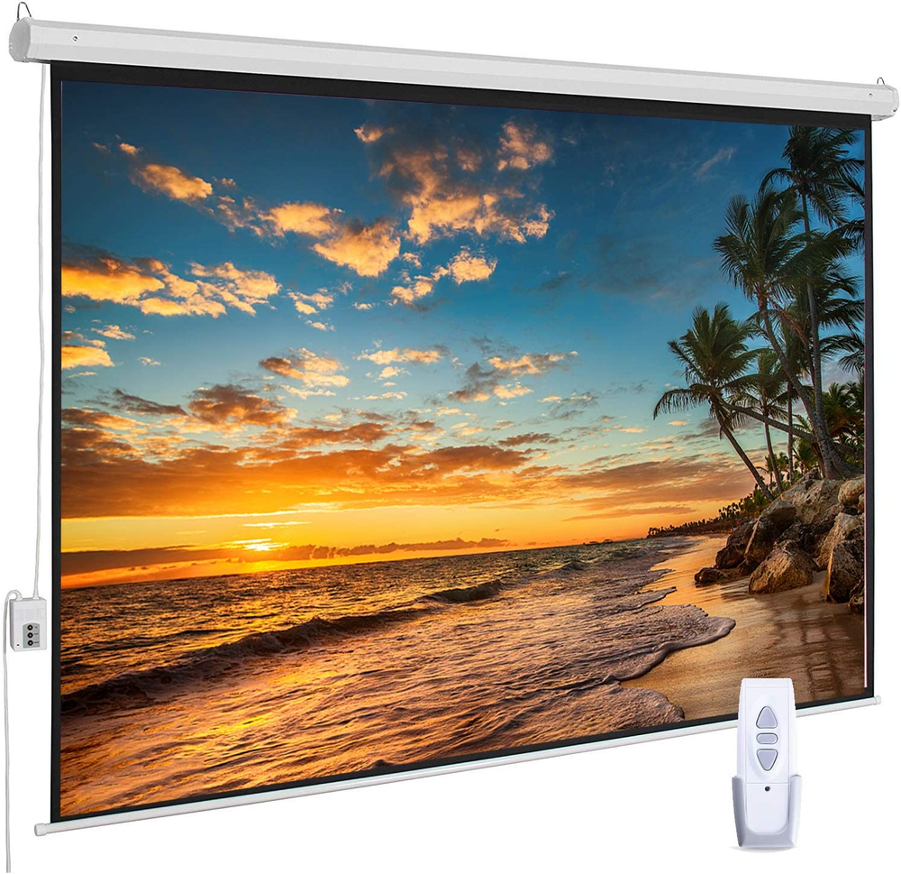 120 Inch Motorized Automatic Projector Screen Remote Control 4:3 Aspect Ratio