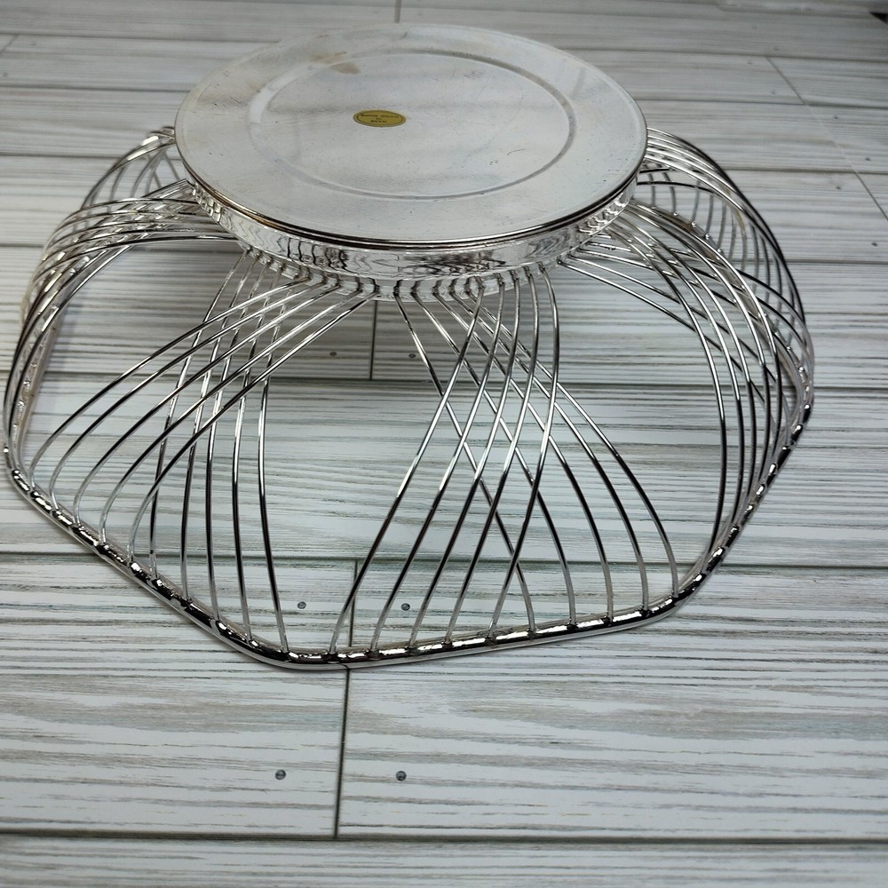 Vintage Silver Plated Bread Fruit Basket Beautiful Silver Plated Wire