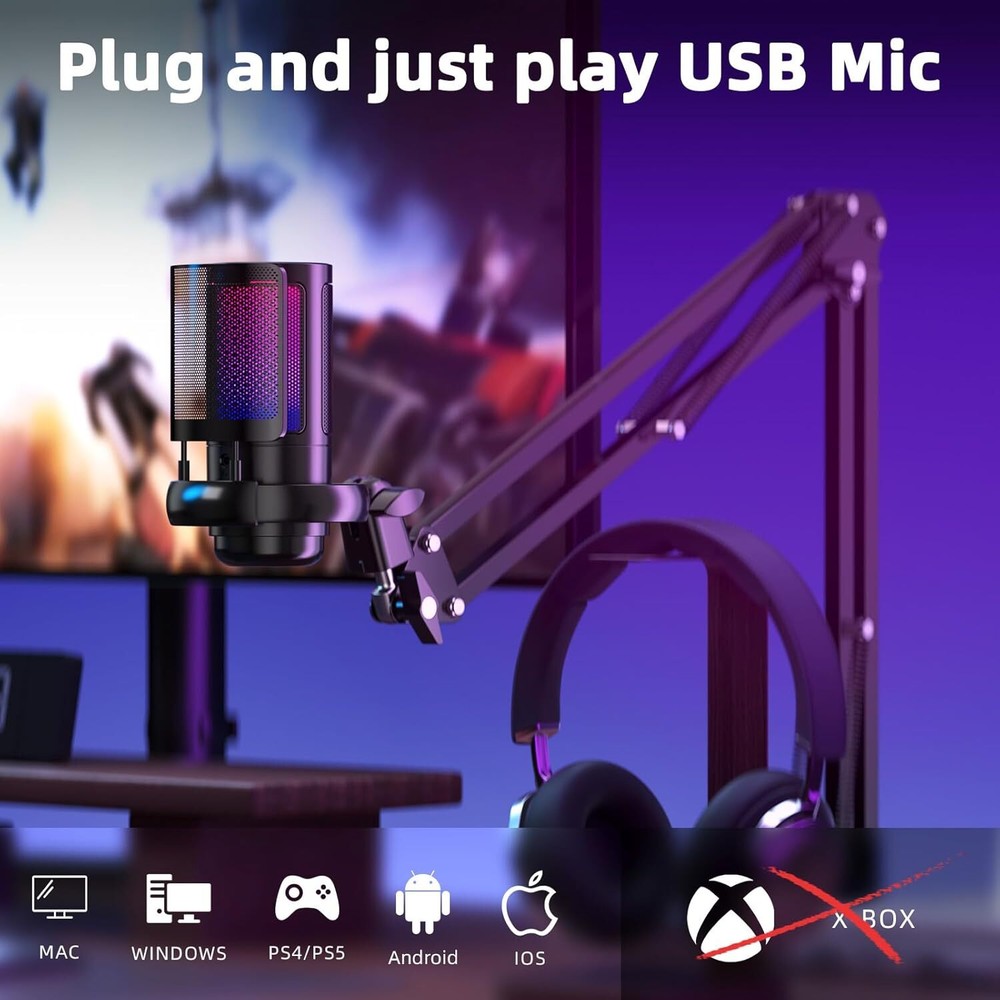 Gaming USB Microphone for PC, Podcast Microphone Kit for Streaming