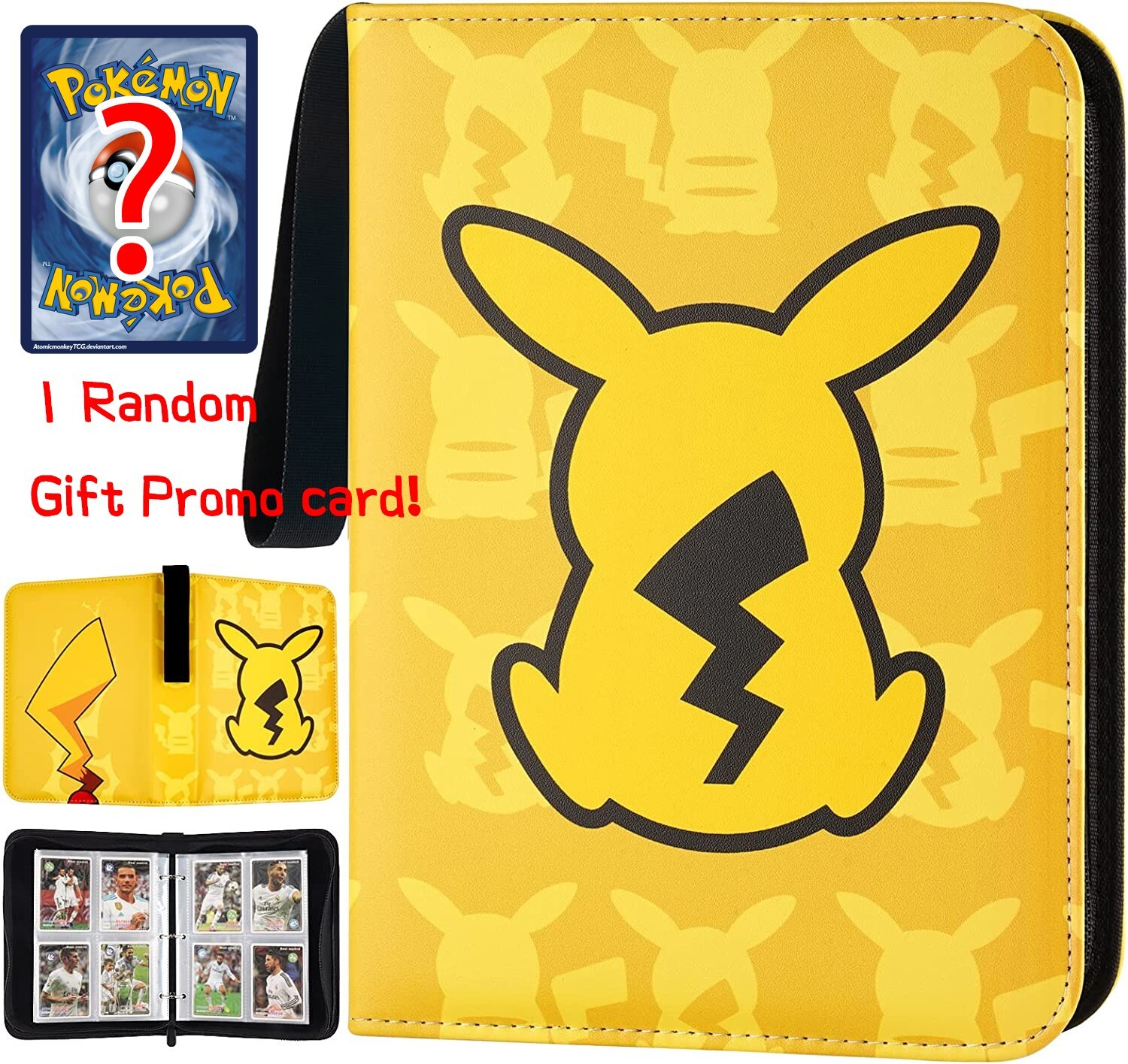 Water Proof Pikachu Pokemon Card Binder 400 Cards w/ 1 Gift Promo Card