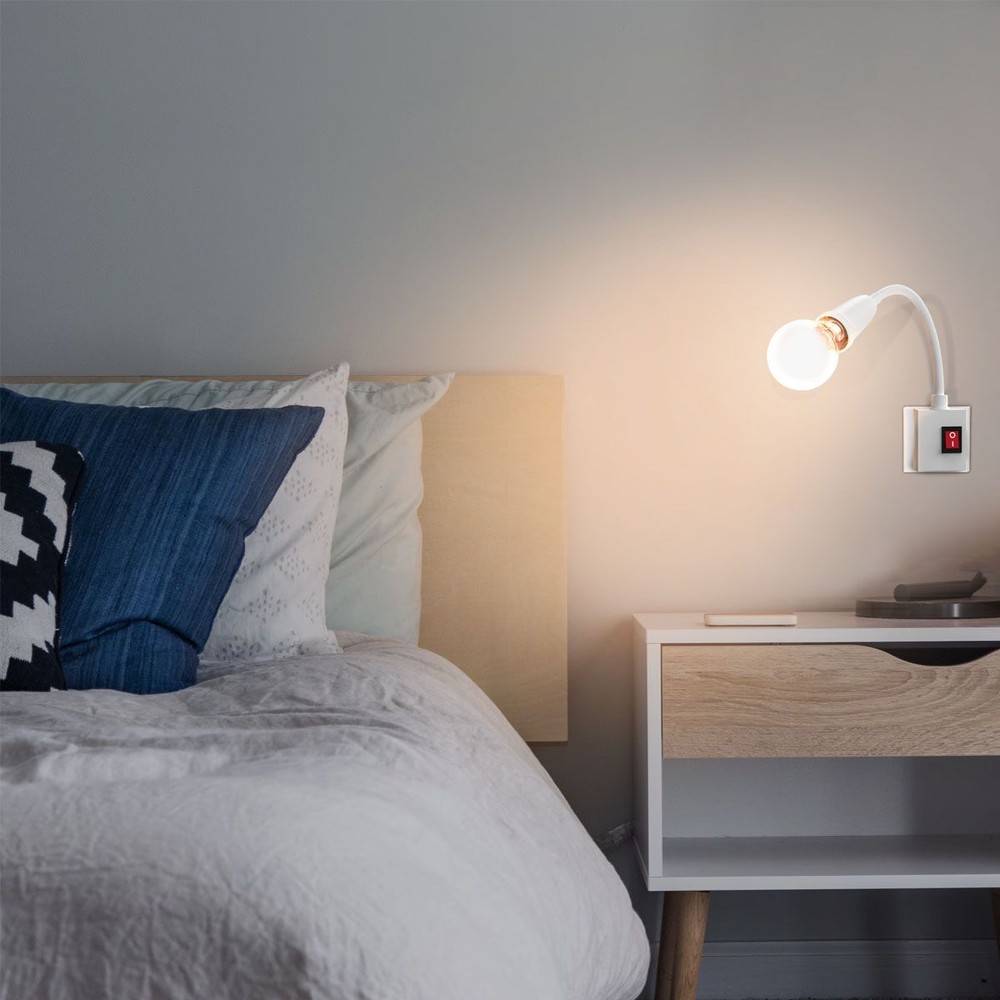 Flexible E27 Light Bulb Holder Extension Socket Adapter Plug in On/Off Switch US