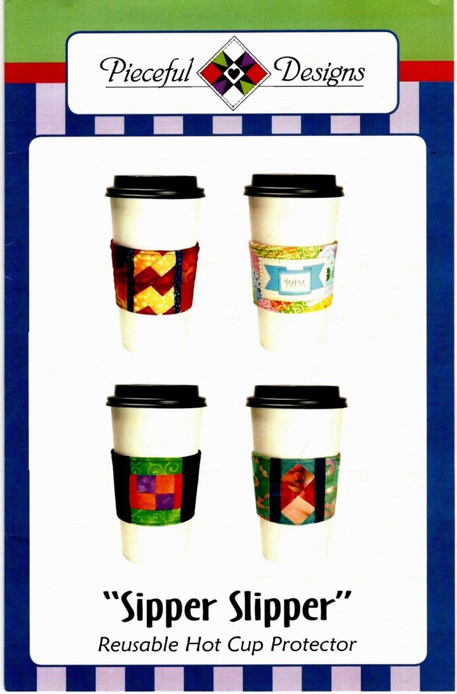 Sipper Slipper Reusable Hot Cup Protector Pattern by Pieceful Designs MS07