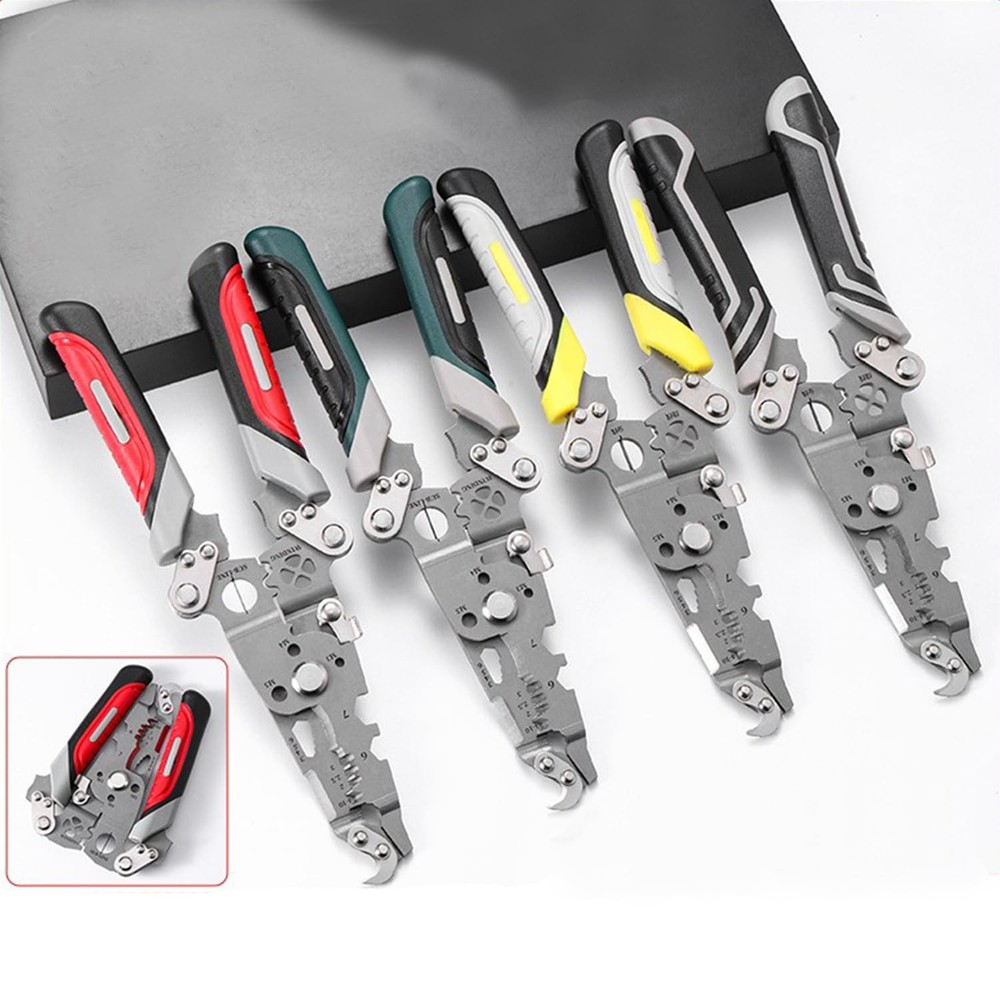 18 in 1 Foldable Wire Stripper, Multifunctional Folding Professional Yellow