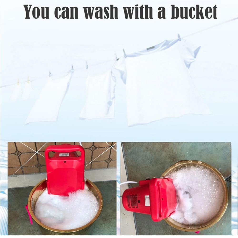 Portable Mini Washing Machine, Bucket Mounted Washing Machine, Compact Semi A...
