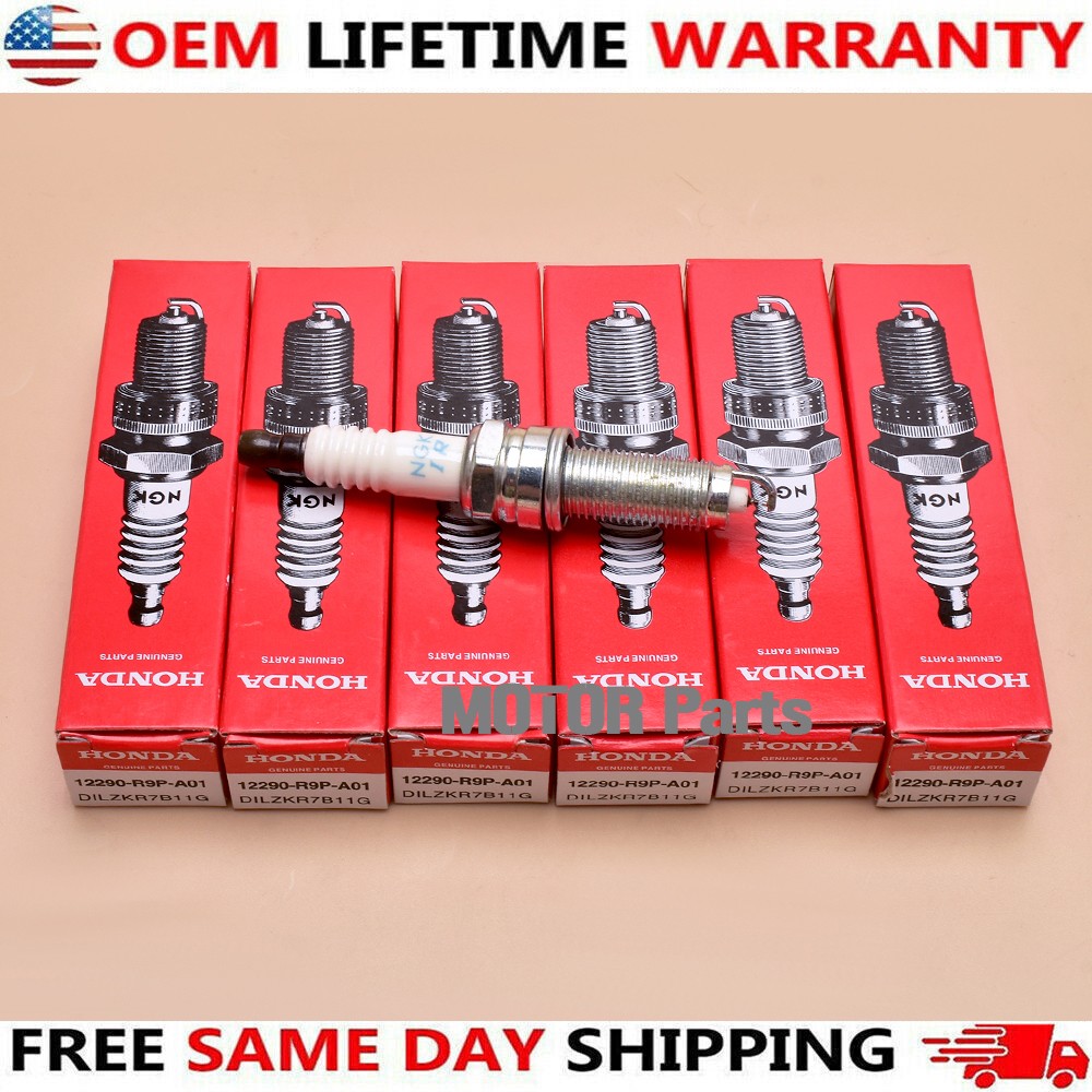 6PCS 12290-R9P-A01 Spark Plugs Fits 95350 NGK HONDA MDX TLX RLX DILZKR7B11G OEM