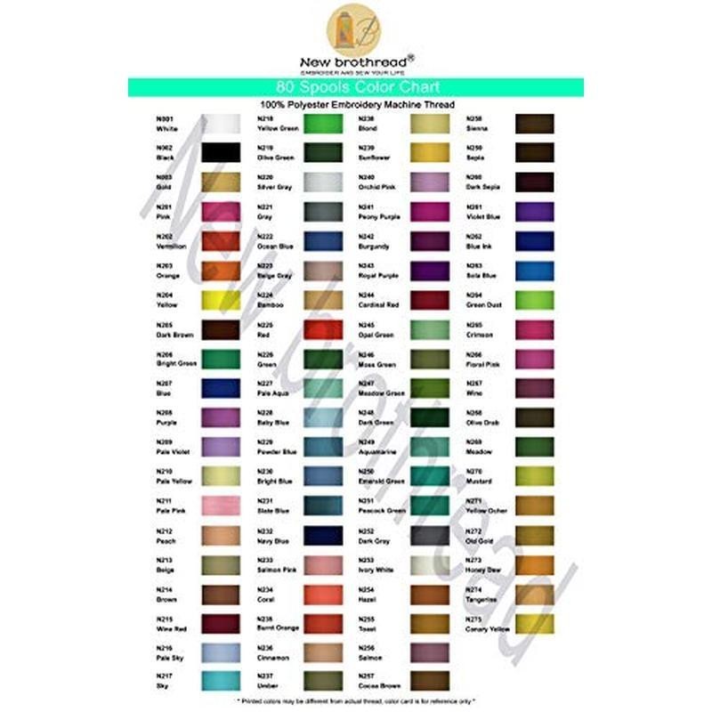 80 Spools Polyester Embroidery Thread 500M Compatible W/ Janome Robison-Anton US